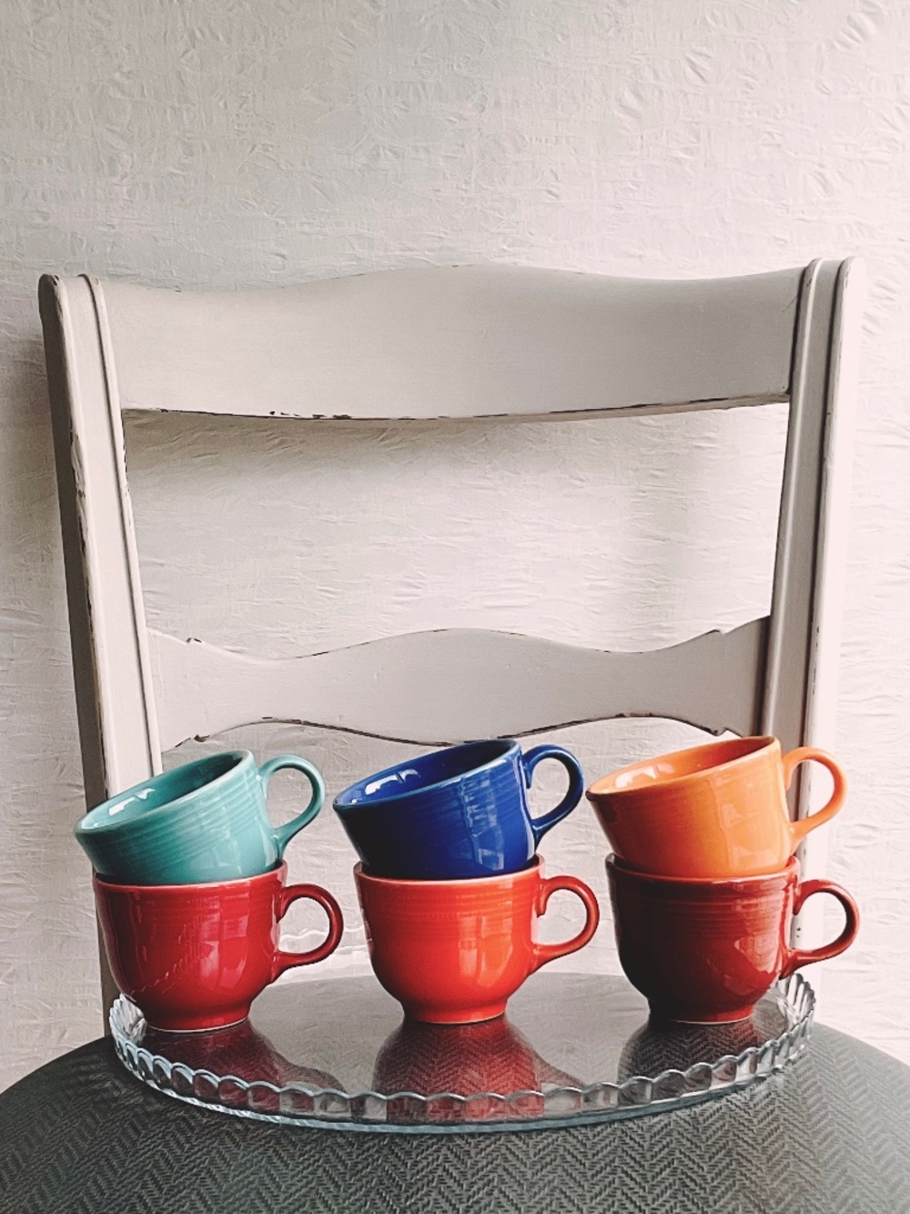 Fiesta Mug Set Bright Multi-Coloured Set of Six (6) Tea Cappuccino & Flat White